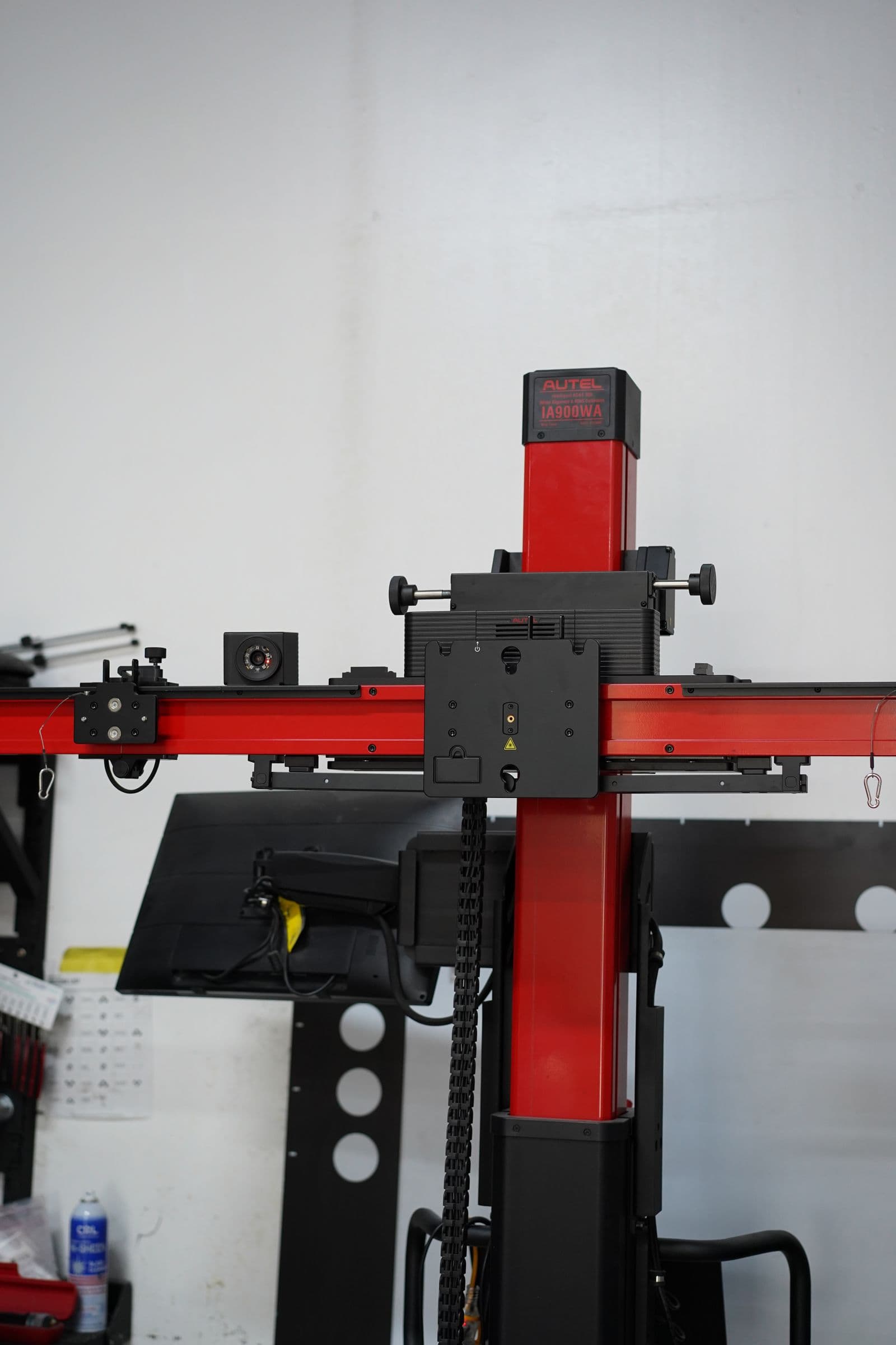 ADAS calibration rig with camera targets at Solis Panelbeaters in New Lynn